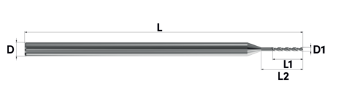 Fraise de finition avec tranchants cannelés en spirale positive Z3 14x50x110mm S=14mm 